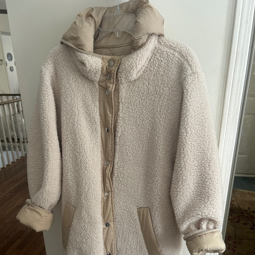 Reversable coat with hood